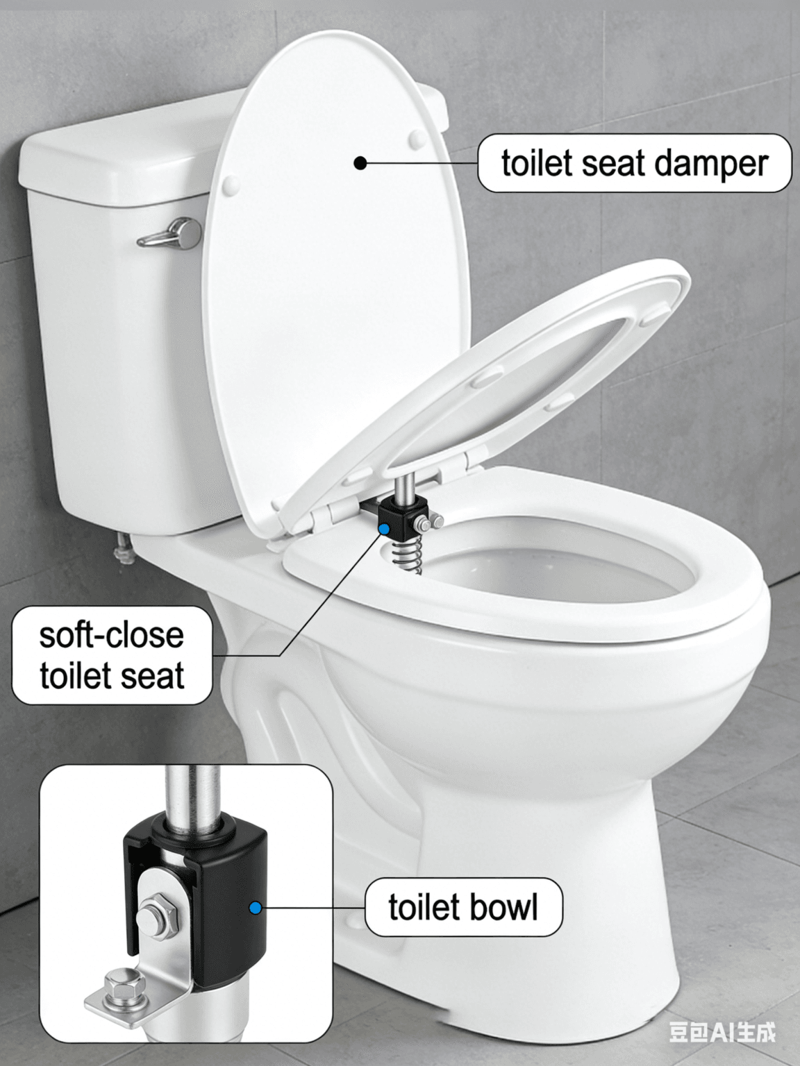Janhinge Soft close rotary damper for toilet seat