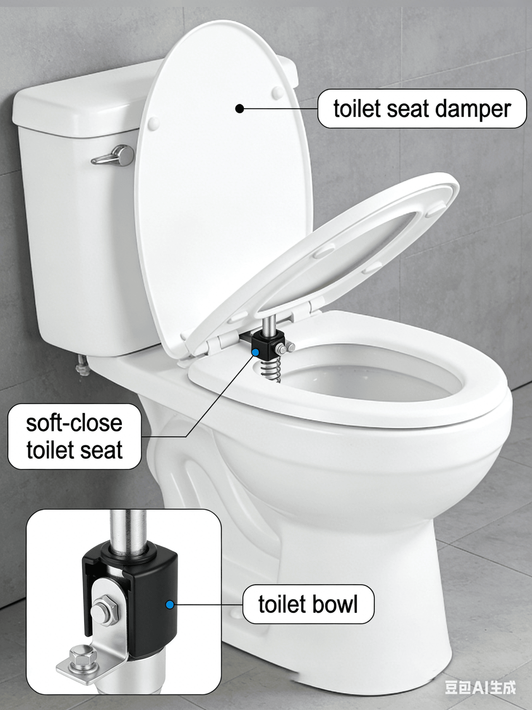 Rotary damper for toilet seat lid