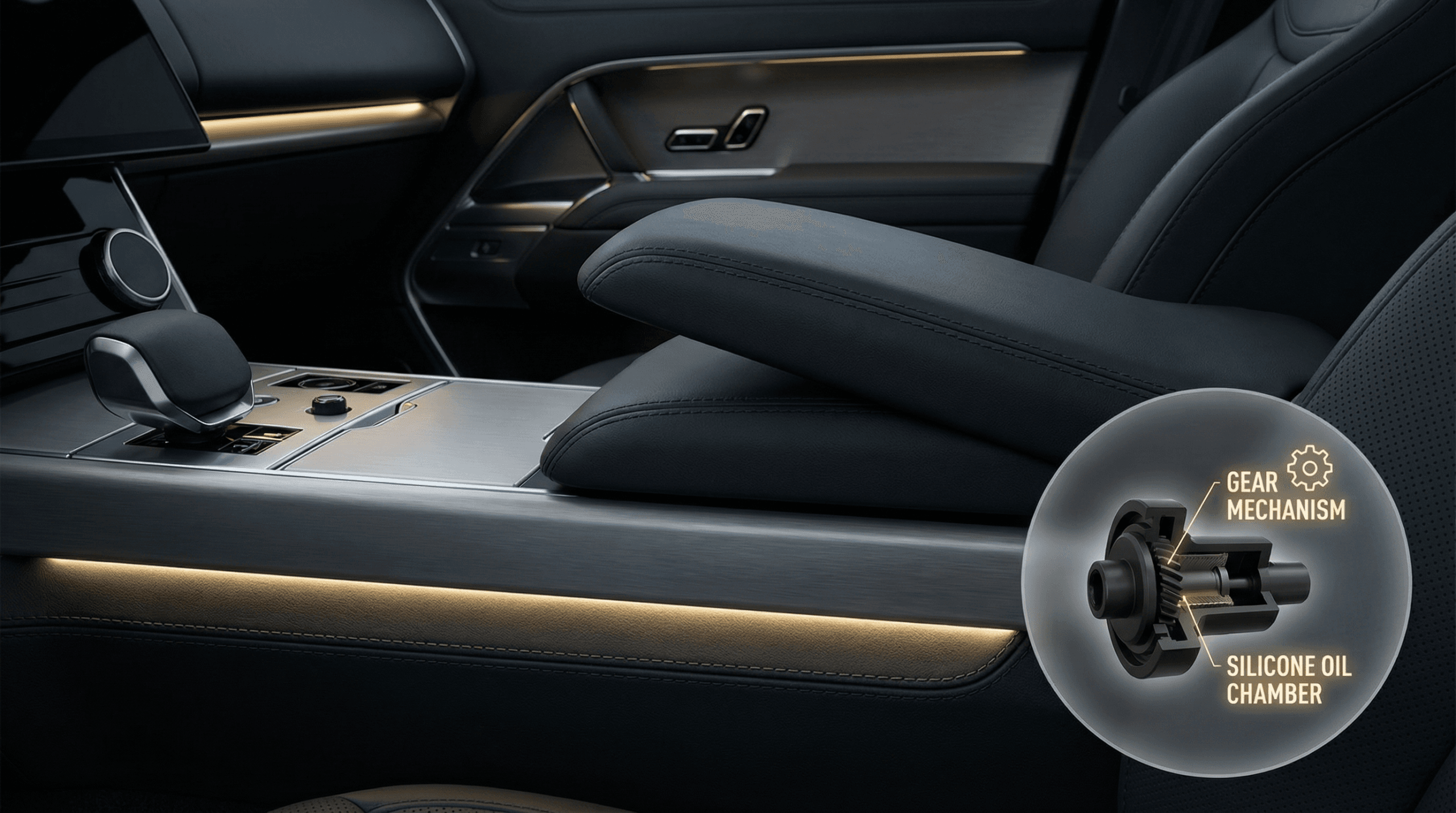 Banner: Luxury Automotive Interior with Rotary Damper