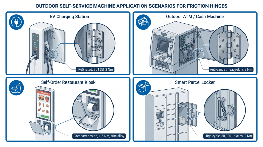 kiosk friction hinge applications 1
