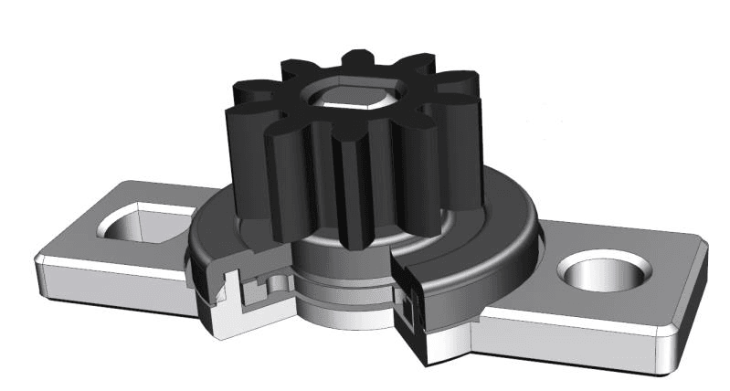 Soft close gear damper